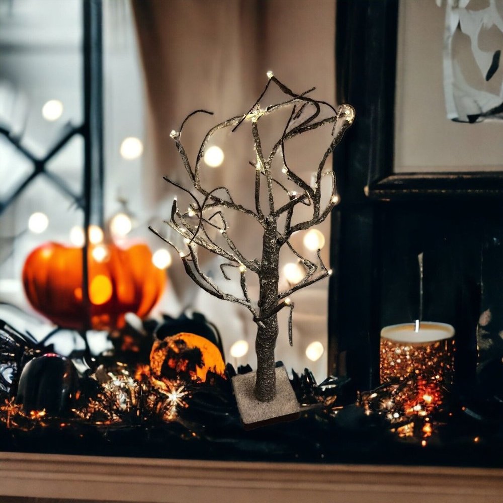 Halloween Spooky Lighted 18” Tree Witch Village Ghost Town Scraggly Haunting